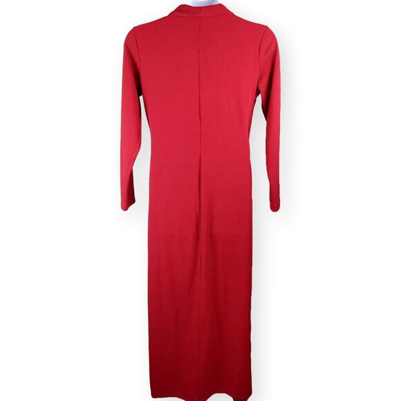 Boohoo Pocket Red Berry Detail Wrap Maxi Blazer Dress 16 NWT - Picture 5 of 11